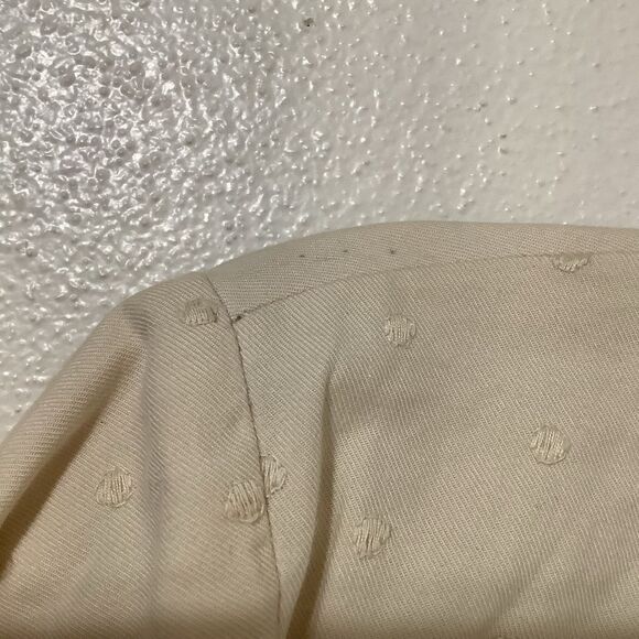 Vintage Y2K Cream Polka Dot 100% Cotton Mori Kei Feminine Blazer L Autumn Fall - Picture 10 of 15